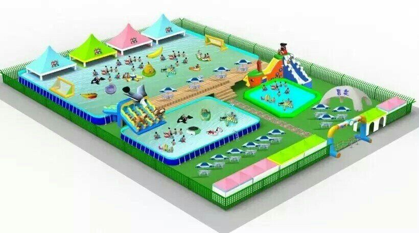湖北智乐游泳设施有限公司移动水上乐园效果图
